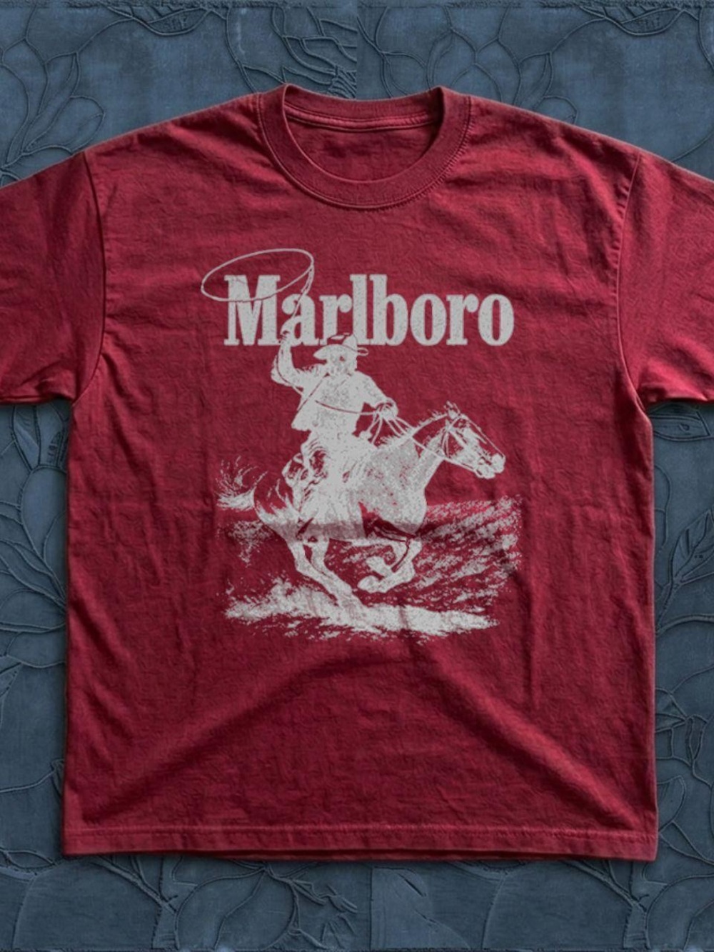 Antique cherry Red Graphic Cowboy Tee